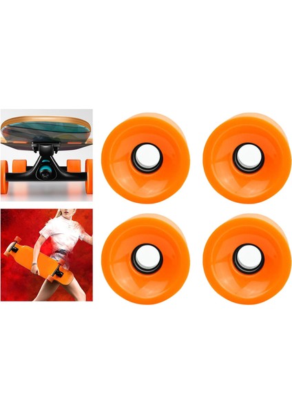 4x Longboard Wheels Set Yüksek Performanslı Kaykay Millete Bakım Tekerleği Turuncu (Yurt Dışından)