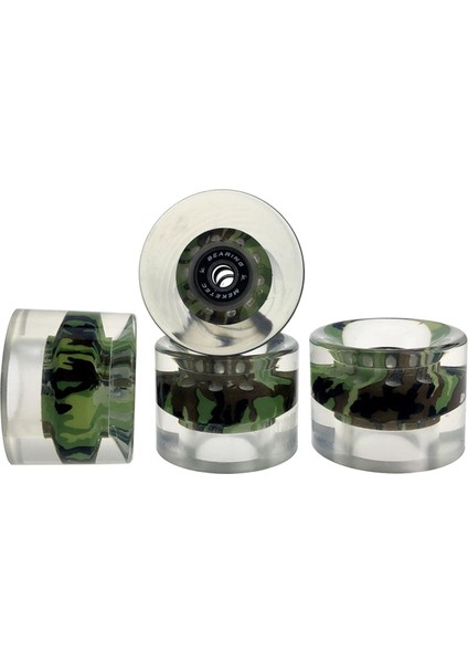 4x 60X45MM Dayanıklı 80A Kaykay Tekerlekleri Rulmanlı Kruvazör Parçaları Yeşil Kamuflaj (Yurt Dışından)