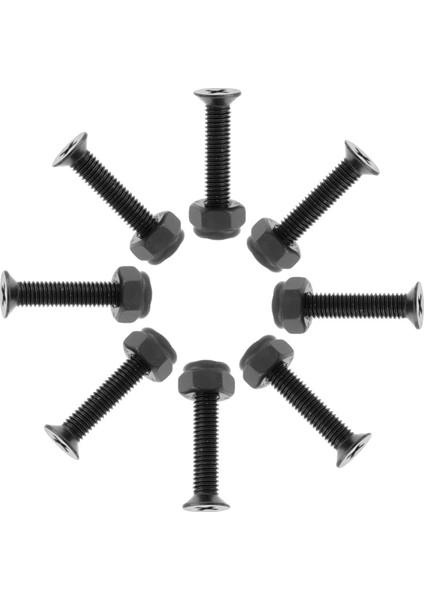 8 Pcs Longboard Kaykay Montajı Montaj Donanım Vidaları 25MM Siyah (Yurt Dışından)