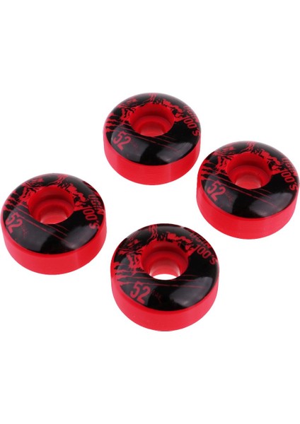 4pcs Yüksek Kaliteli 4pcs/set 52X30MM Kaykay Tekerlekleri Dayanıklı Pu Tekerlekleri Kırmızı (Yurt Dışından)