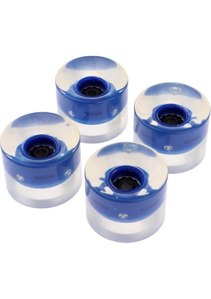 4 Adet Kaykay Flaş Jantları 60MM Yatak Manyetik Çekirdek Yanıyor Koyu Mavi (Yurt Dışından)