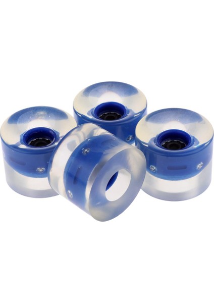 4 Adet Kaykay Flaş Jantları 60MM Yatak Manyetik Çekirdek Yanıyor Koyu Mavi (Yurt Dışından)
