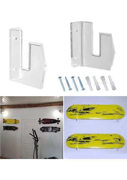 Kaykay Duvar Montaj Rafı 1 Çift Akrilik Askı Longboard Kayakları (Yurt Dışından) fırsatları