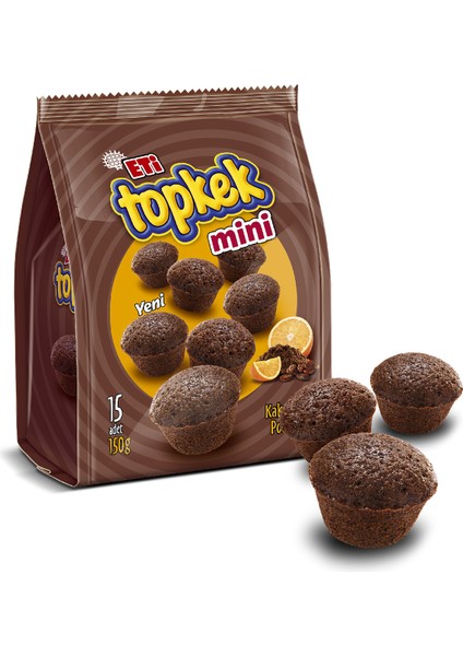 Topkek Mini Kakaolu Portakallı Kek 150 g x 12 Adet