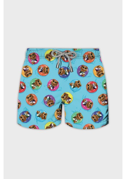 Kids Deniz Şort All Over Cepli Mayo Short Erkek Çocuk Mayo Short KJFSSSW03