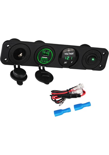 12V Işıklı Anahtarlar LED Voltmetre ile W / 5V Çift 2.1A / 1A Şarj Cihazı Anahtarları (Yurt Dışından) fırsatları