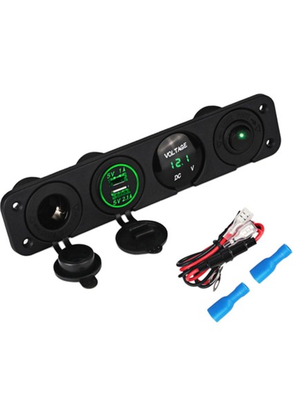 12V Işıklı Anahtarlar LED Voltmetre ile W / 5V Çift 2.1A / 1A Şarj Cihazı Anahtarları (Yurt Dışından) indirimleri