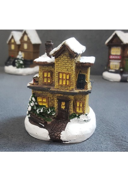 3 Boyutlu Kış Evi Çam Ağacı Ev Silikon Kalıp K-700, Polyester Kokulu Taş Alçı Mum Kalıbı