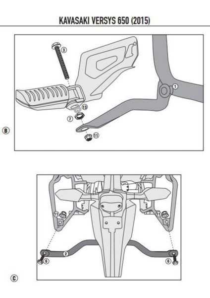 KL4114 Kawasakı Versys 650 (15-21) Yan Çanta Taşıyıcı