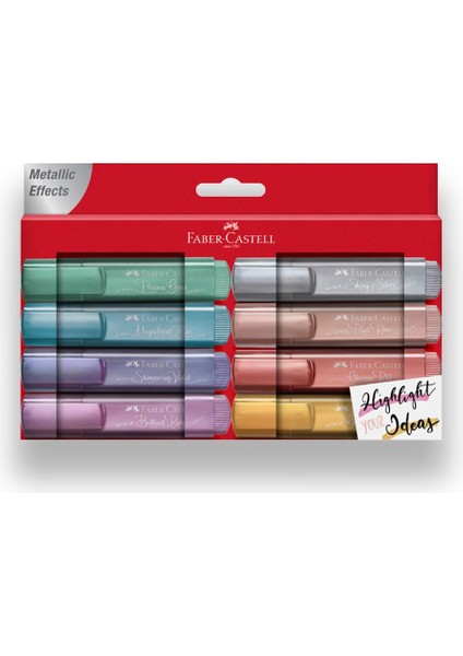 Faber Castell Metalik Fosforlu Kalem 8 Li Set