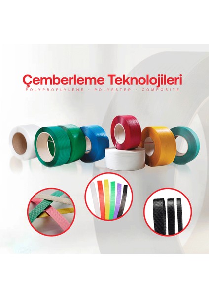 12 mm Beyaz Otomati̇k Maki̇na Çemberi̇ 2000 Metre fırsatları