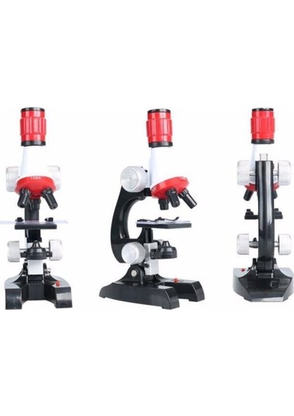 Çocuklar Için Eğitici Mikroskop Kiti Zoom LED Işıklı 100X 400X 1200X ST1200X