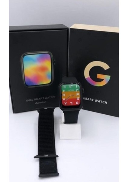 G68L 6s Akıllı Saat Yan Tuşlar Aktif Uygulama – Çift Kordon Siyah