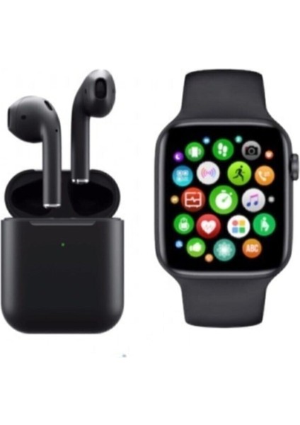 Akıllı Saat T500 ve Airpods 12 Kablosuz Kulaklık Siyah fiyatları
