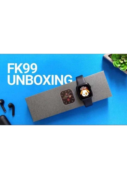 FK99 Plus Akıllı Saat Kablosuz Şarj Çift Kordon Wıreless Charger Mavi