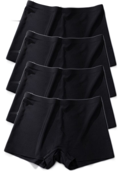 4 Adet Kadın Dikişsiz Görünmez Iz Yapmaz Mini Şort Boxer Siyah fiyatları