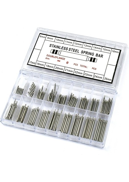 2 Koli 180 Adet / Koli C014 8-25Mm Kutu Ambalaj Yaylı Bar Gümüş Rengi (Yurt Dışından)