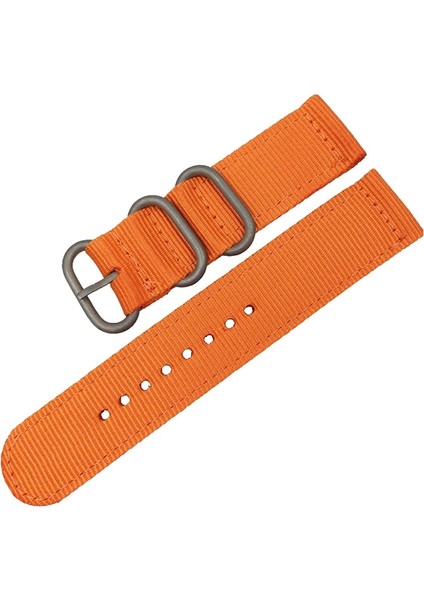 24 Mm Yıkanabilir Naylon Kanvas Kordonlu Saat Gümüş Yüzük Tokalı Turuncu (Yurt Dışından) fiyatları