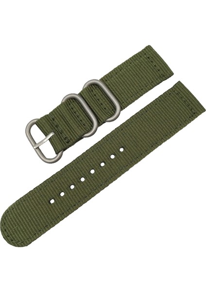 18 Mm Yıkanabilir Naylon Kanvas Kordonlu Saat Gümüş Yüzük Tokalı Ordu Yeşili (Yurt Dışından) fiyatları