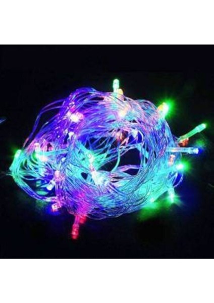 100 Ledli Yılbaşı LED Işık Süs 10 Metre Parti LED Işıkları Rgb