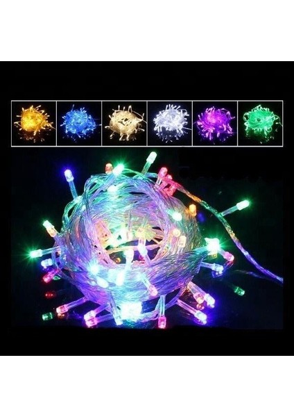 Yılbaşı LED Işık Çok Renkli 8 Fonksiyonlu 10M Fişli fiyatları