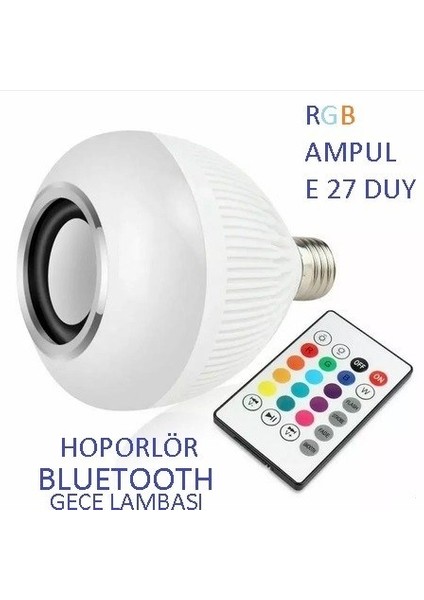 Bluetooth Hoparlör Kumandalı LED Lamba
