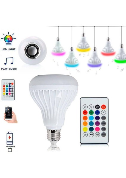 Bluetooth Hoparlörlü Uzaktan Kumandalı Speaker USB LED Lamba