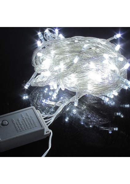 Hediyemania Kumandalı Yılbaşı Çam Ağacı Işığı Vitrin 100 LED Işık Beyaz