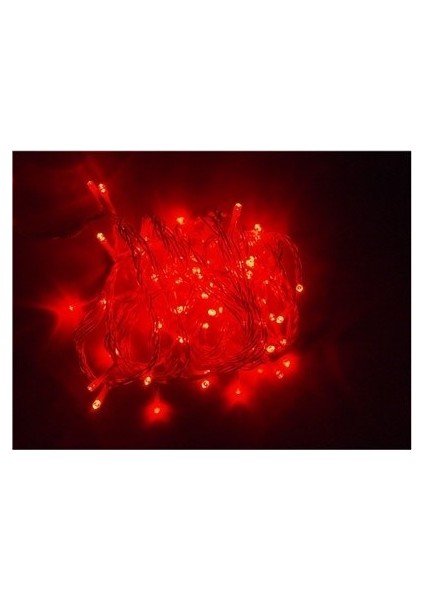 Kırmızı LED Yılbaşı Süsü Eklemeli 10MT 100 Ledli
