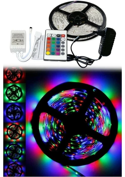 Ydgr Rgb Şerit LED Iç ve Dış Mekan 5 Metre Kumandalı Set