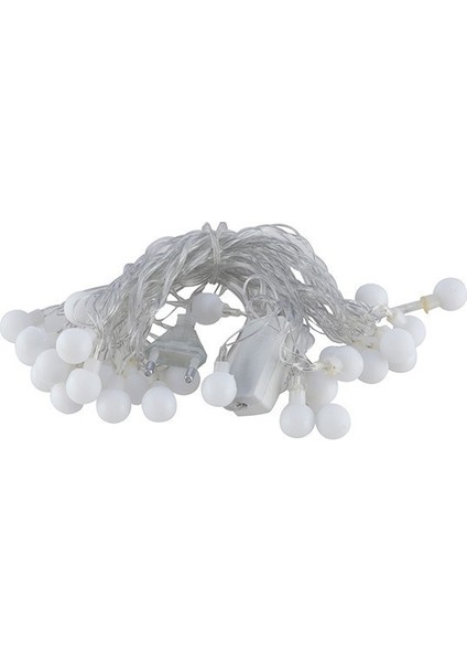 Yılbaşı Beyaz Kablo 4m 20 Top LED Işık Renkli