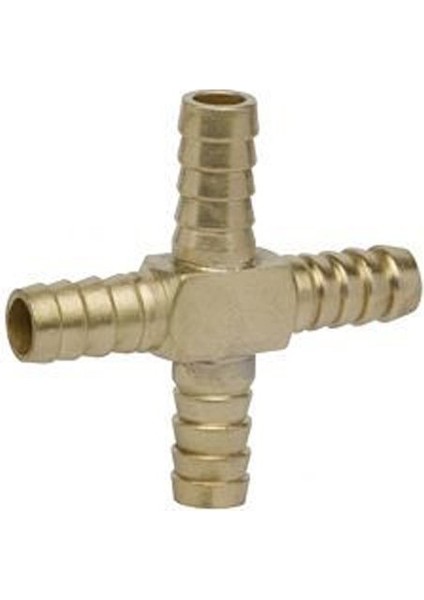 Sarı Pirinç Dörtlü Hortum Te 8mm
