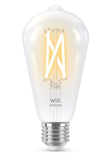 60W Sarı-Beyaz Ambiyans E27 Şeffaf Cam Akıllı Filament Ampul (ST64)