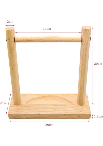 Papağan & Muhabbet Kuşu Eğitimi Için H Stand, Ahşap Oyun Standı Taşınabilir Eğitim Oyun Alanı