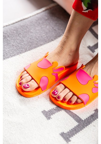 Çocuk Turuncu & Fuşya Parçalı Terlik fiyatları