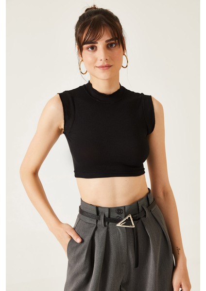 Kadın Dik Yaka Sıfır Kol Kaşkorse Bluz modelleri