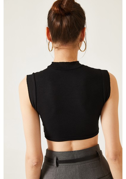 Kadın Dik Yaka Sıfır Kol Kaşkorse Bluz fırsatları