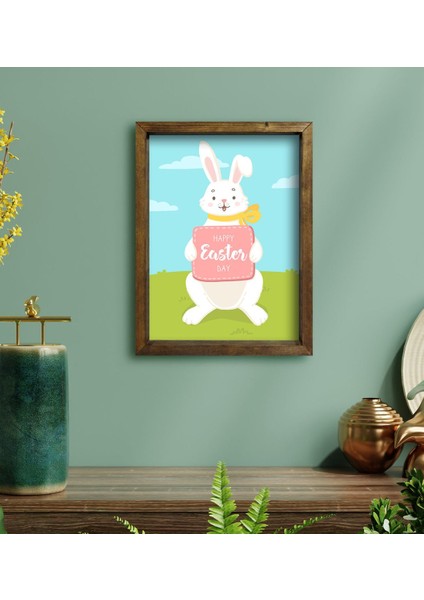 Gift Paskalya Bayramı Doğal Masif Ahşap Çerçeveli Tablo 45X65CM-4 fiyatları