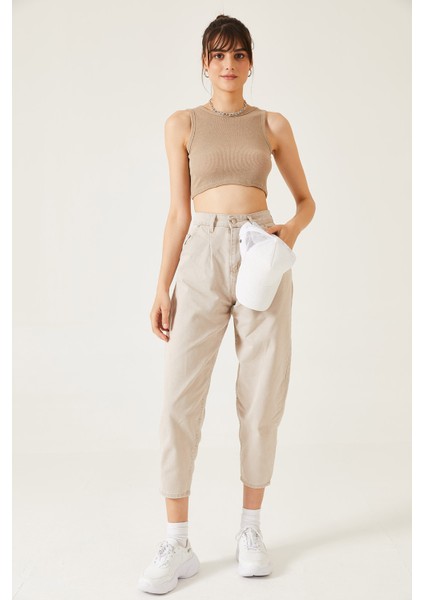 Kadın Sıfır Kol Kaşkorse Crop Bluz fiyatları
