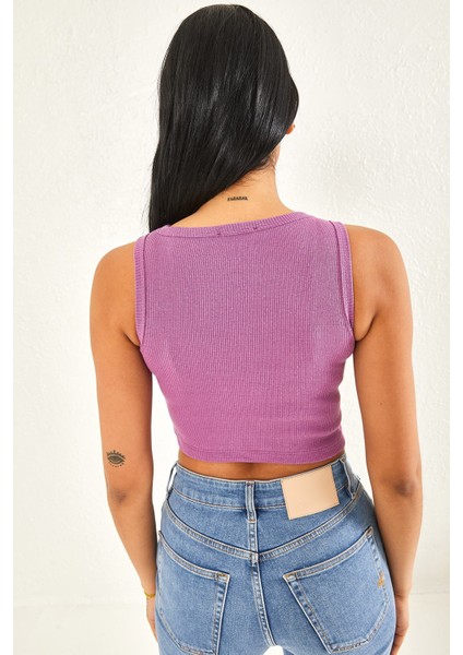 Kadın Sıfır Kol Kaşkorse Crop Bluz fırsatları