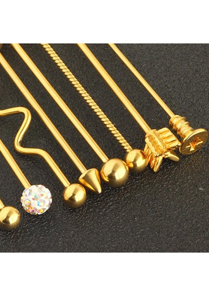 Adet Endüstriyel Piercing Topu Halter Kulak Bar Küpe 14G Kadınlar Altın (Yurt Dışından)