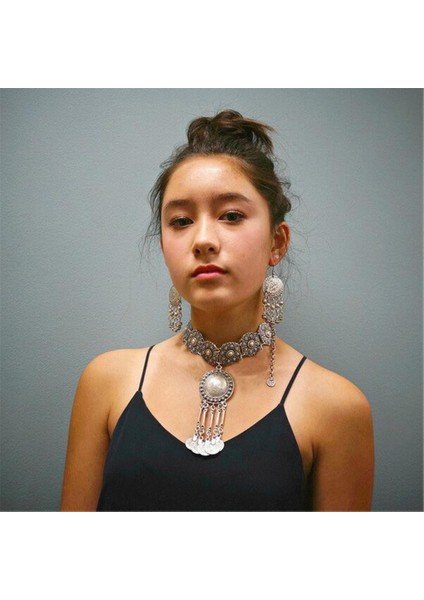 Etnik Meksika Çingene Dangle Küpe Bohem Püskül Saplamalar Parti Mücevherleri (Yurt Dışından) modelleri