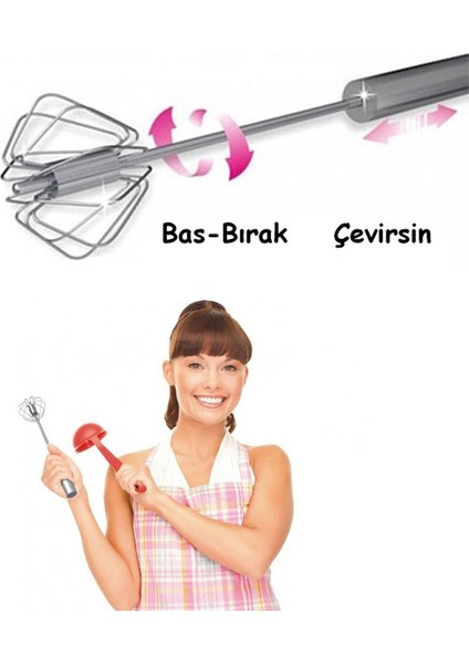 Bas Çek Mikser Otomatik Karıştırıcı Metal Çırpıcı Karıştırma Teli-