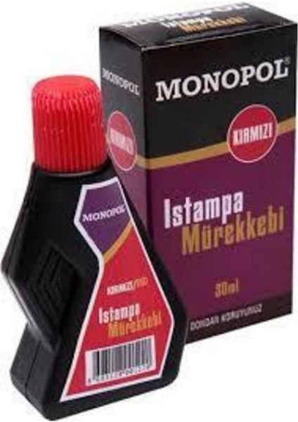 Kırmızı Istampa Mürekkebi 30 cc Monopol Kırmızı Istanpa Mürekkebi 30 ml 1 Adet