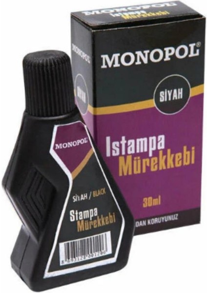 Siyah Istampa Mürekkebi 30 cc Monopol Siyah Istanpa Mürekkebi 30 ml 1 Adet