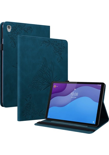 Lenovo Tab M10 Hd 2. Nesil Çiçek Deri Tablet Kılıf Için Mor (Yurt Dışından)