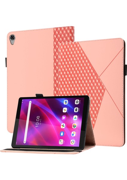 Lenovo Tab M8 (3. Nesil) Için Rhombus Deri Kılıf Kırmızı (Yurt Dışından)