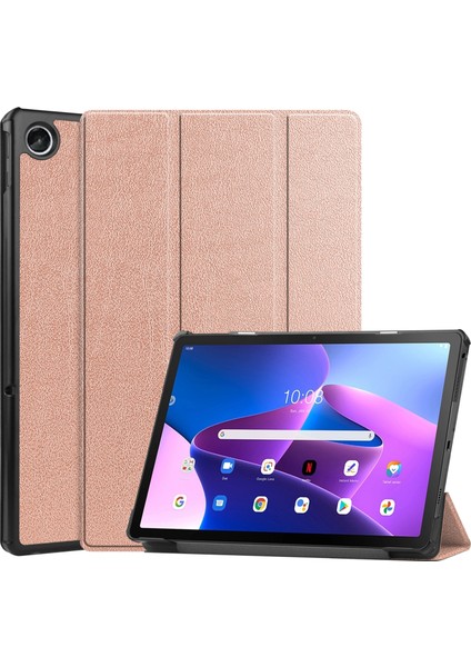 Lenovo M10 Plus 2022 Için 3 Katlı Tutucu Tablet Kılıfı Mor (Yurt Dışından)