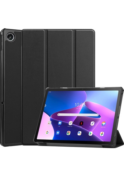 Lenovo M10 Plus 2022 Için 3 Katlı Tutucu Tablet Kılıfı Mor (Yurt Dışından)