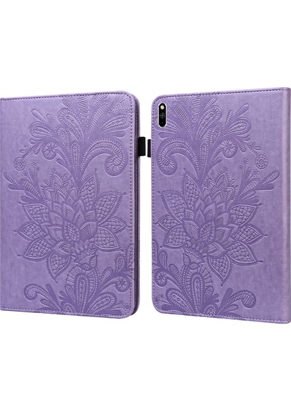 Huawei Matepad Pro 10.8 2021 / 2019 Için Dantel Çiçek Pu Kılıf Mor (Yurt Dışından) indirimleri